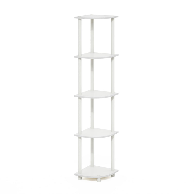 Furinno Turn-N-Tube 5 Tier Corner Display Rack Multipurpose Shelving Unit, 1-Pack, Espresso/Black