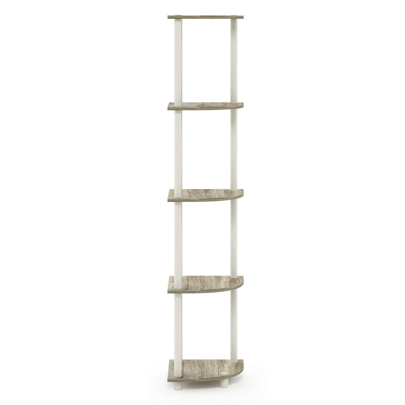 Furinno Turn-N-Tube 5 Tier Corner Display Rack Multipurpose Shelving Unit, 1-Pack, Espresso/Black