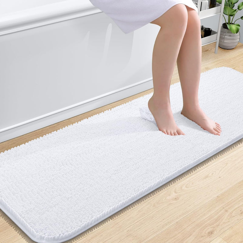 OLANLY Bathroom Rugs 30x20, Extra Soft Absorbent Chenille Bath Rugs, Rubber Backing Quick Dry, Machine Washable Bath Mats for Bathroom Floor, Tub and Shower, Home Decor Accessories, Grey