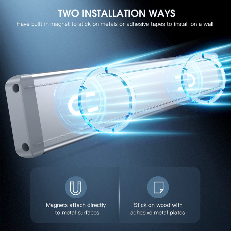 10inch Under Cabinet Lighting, 2 Pack Rechargeable Motion Sensor Light Indoor, 5 Levels Dimmable Magnetic Closet Lights, Wireless Under Counter Lights for Kitchen, Stairs