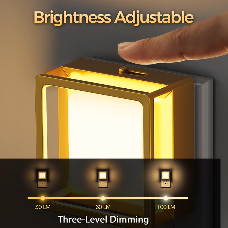 DORESshop LED Night Light, Night Lights Plug Into Wall [2 Pack] with Dusk-to-Dawn Sensor, Dimmable Nightlights, Adjustable Brightness for Bathroom, Hallway, Bedroom,Kids Room,Stairway,Soft White