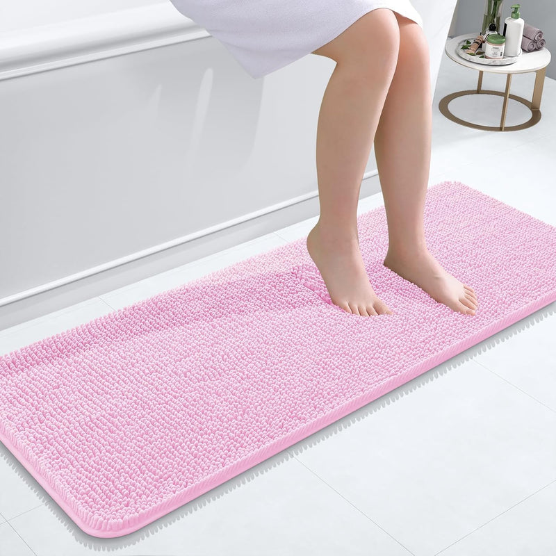 OLANLY Bathroom Rugs 30x20, Extra Soft Absorbent Chenille Bath Rugs, Rubber Backing Quick Dry, Machine Washable Bath Mats for Bathroom Floor, Tub and Shower, Home Decor Accessories, Grey