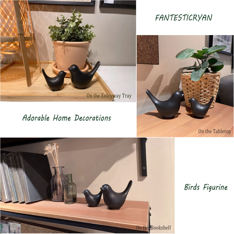FANTESTICRYAN Small Birds Statues Gold Home Decor Modern Style Figurine Decorative Ornaments for Living Room, Bedroom, Office Desktop, Cabinets