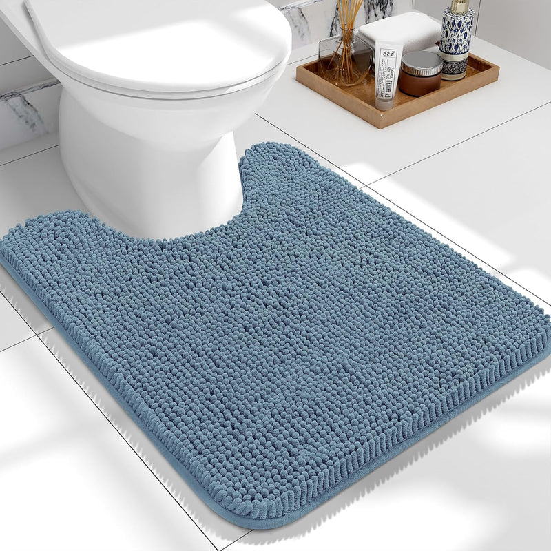 OLANLY Bathroom Rugs 30x20, Extra Soft Absorbent Chenille Bath Rugs, Rubber Backing Quick Dry, Machine Washable Bath Mats for Bathroom Floor, Tub and Shower, Home Decor Accessories, Grey